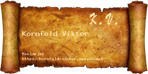 Kornfeld Viktor névjegykártya